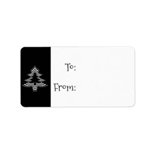 Etiquetas de presentes de padrão de árvore de Na
