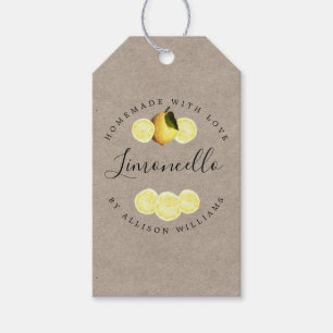 Etiquetas de presentes de papel Limoncello Kraft c