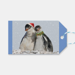 Etiquetas de presentes de pinguins do partido