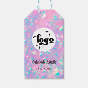 etiquetas de presentes de produto opalescente roxo