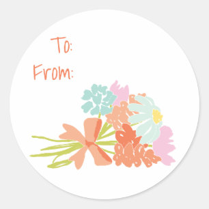 Etiquetas de presentes do Buquê Picnic primavera