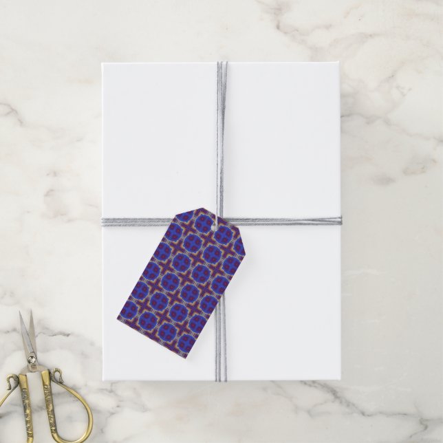 Etiquetas de presentes do caleidoscópio marroquino (Com cordão)