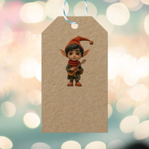 Etiquetas de presentes do Elf Kraft, o menino musi