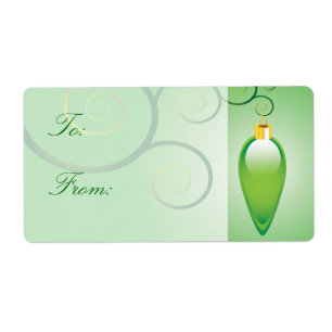 Etiquetas de presentes do Enfeites de natal verde