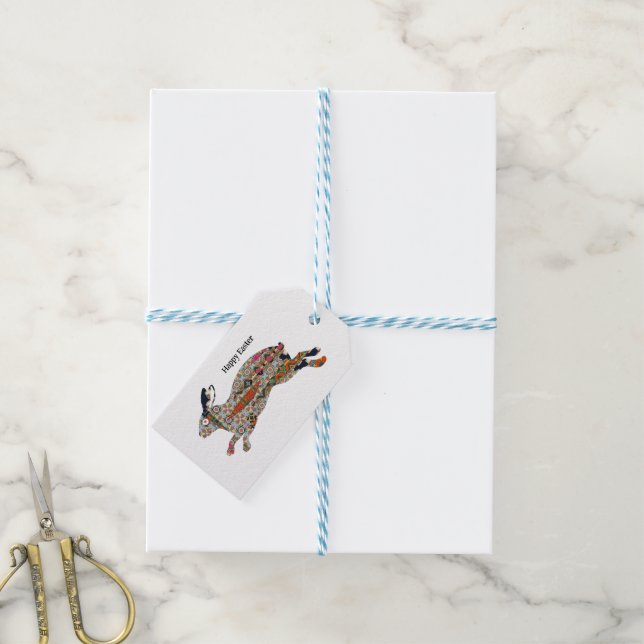 Etiquetas de presentes do felz pascoa (Com cordão)