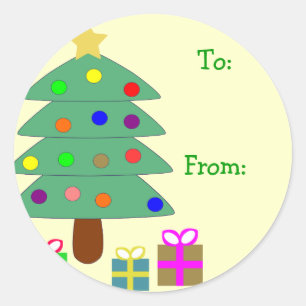 Etiquetas de presentes do gráfico de árvore natalí