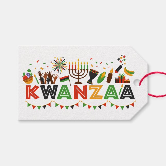 Etiquetas de presentes do Kwanzaa (Frente (horizontal))