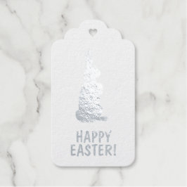 Etiquetas de presentes na folha felz pascoa