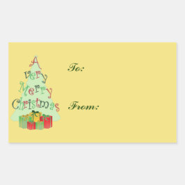 Etiquetas de presentes nas árvores de Natal