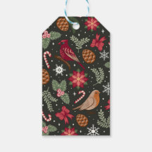Etiquetas de presentes naturais de Natal Ditsy