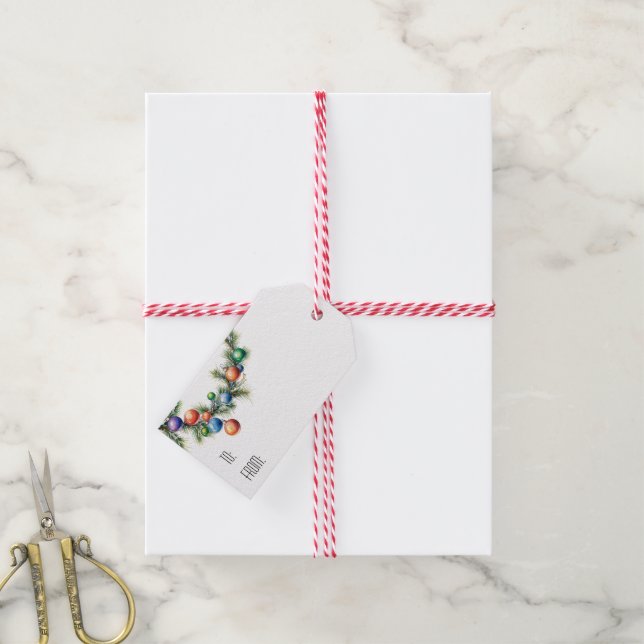 Etiquetas de presentes para Garland Natal (Com cordão)