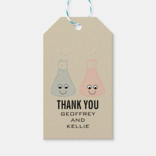 Etiquetas de presentes para o casamento da química