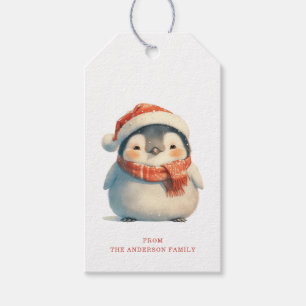 Etiquetas de presentes para pinguins bonitos