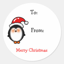 Etiquetas de presentes para pinguins no inverno de