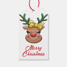 Etiquetas de presentes para veados de natal com um