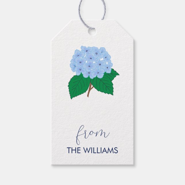 Etiquetas de presentes personalizadas da Hydrangea (Frente)