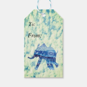 Etiquetas de presentes personalizadas do elefante