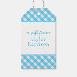 Etiquetas de presentes personalizadas Gingham