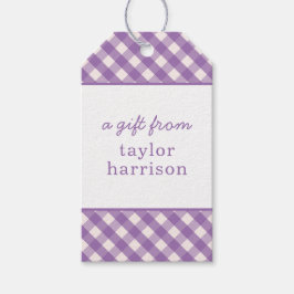 Etiquetas de presentes personalizadas Gingham