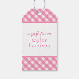 Etiquetas de presentes personalizadas Gingham