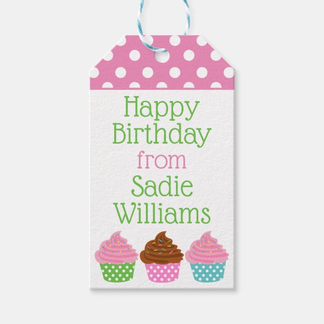 Etiquetas de presentes personalizadas para Cupcake (Frente)