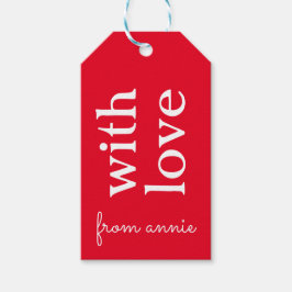 Etiquetas de presentes personalizadas vermelhas