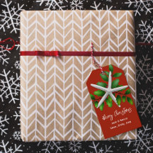 Etiquetas de presentes vermelhos de Starfish Chris