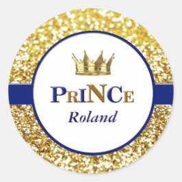 Etiquetas de príncipe reais em azul e ouro
