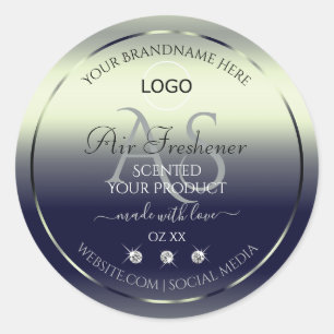 Etiquetas de produto Blue Silver Etiquetas Logotip