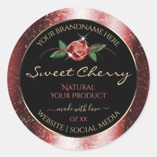 Etiquetas de produto com brilho suave, preto e ver