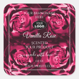 Etiquetas de produto cor-de-rosa florido Flores de