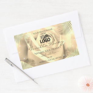 Etiquetas de produto Cream Beige Rosa Palm deixa l