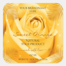 Etiquetas de produto da flor de Rosa laranja com f