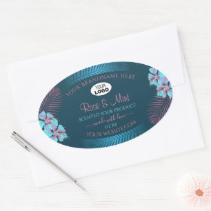Etiquetas de produto de chá floral Logotipo de fol