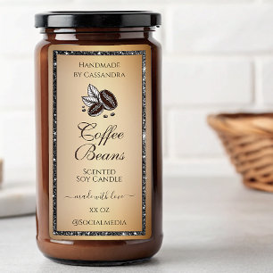 Etiquetas de produto de prata de café Dourado Eleg