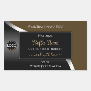 Etiquetas de produto do logotipo de Prata preto-ma