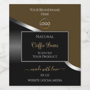 Etiquetas de produto do logotipo de Prata preto-ma