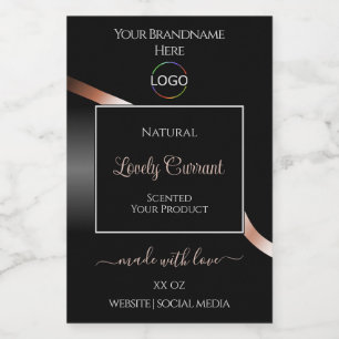 Etiquetas de produto do logotipo Dourado Elegante