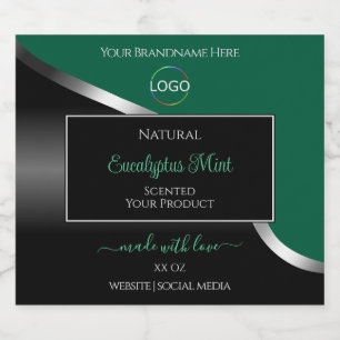 Etiquetas de produto do logotipo preto das pratas