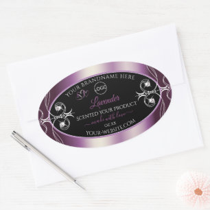 Etiquetas de produto do logotipo preto Shimmery Pu