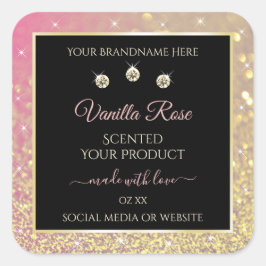 Etiquetas de produto Dourado, cor-de-rosa, luxuoso