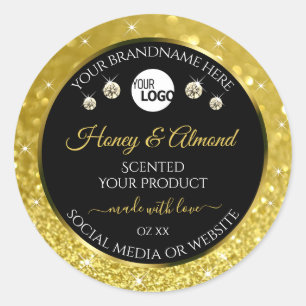 Etiquetas de produto Dourado Lixo Preto Luxury com