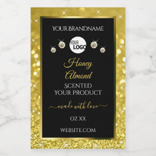 Etiquetas de produto Dourado Lixo Preto Luxury com