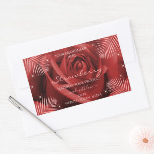 Etiquetas de produto elegantes Rosa vermelha com f