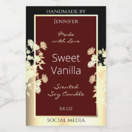 Etiquetas de produto emburgonado Frame Dourado Flo