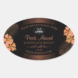 Etiquetas de produto escuro Laranja Flores exótica