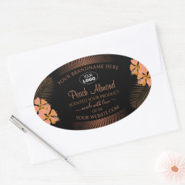 Etiquetas de produto escuro Laranja Flores exótica