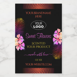 Etiquetas de produto exóticas Logotipo das flores