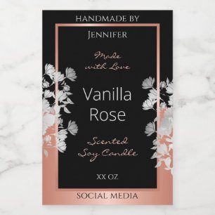 Etiquetas de produto floral deliciosas, preto e Ro