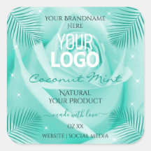 Etiquetas de produto Floral Logotipo das folhas de